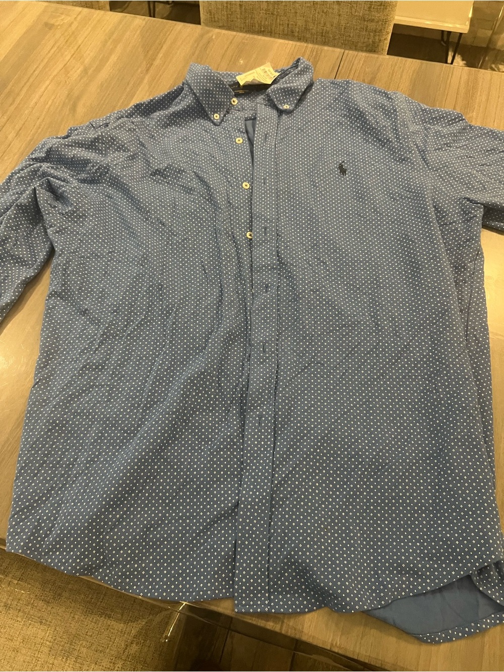 Ralph Lauren Men’s Light Blue Microdot Button-Down Shirt